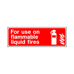 For Use On Flammable Liquid Fires & Icon - Landscape Sign FE037 FE LN3