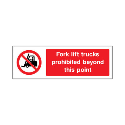 Fork Lift Trucks Prohibited Beyond This Point - Landscape Sign MP009 MP LN3