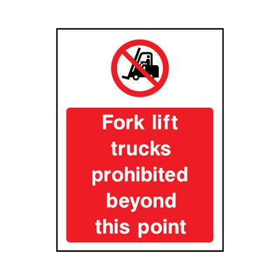Fork Lift Trucks Prohibited Beyond This Point - Portrait Sign MP033 MP PT1