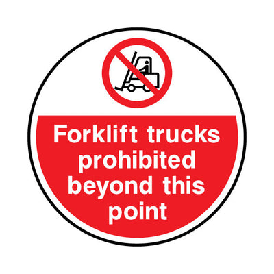 Forklift Trucks Prohibited Beyond This Point Circle - Circle Sign FG011 FG CR1