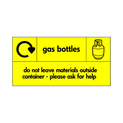 Gas Bottles - Do Not Leave Materials Outside Container - Landscape Sign HHW015 HHW LN2