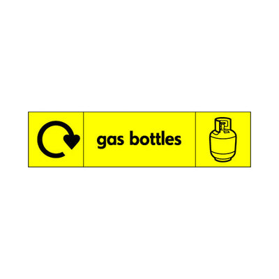 Gas Bottles (Recycling And Symbol) Landscape - Landscape Sign HHW002 HHW LN3