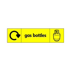 Gas Bottles (Recycling And Symbol) Landscape - Landscape Sign HHW002 HHW LN3