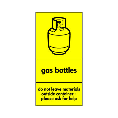 Gas Bottles (Symbol) Do Not Leave Materials Outside - Portrait Sign HHW011 HHW PT2