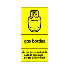 Gas Bottles (Symbol) Do Not Leave Materials Outside - Portrait Sign HHW011 HHW PT2