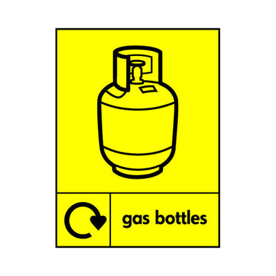 Gas Bottles (Symbol & Recycling) - Portrait Sign HHW010 HHW PT1