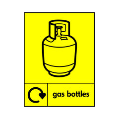 Gas Bottles (Symbol & Recycling) - Portrait Sign HHW010 HHW PT1