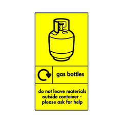 Gas Bottles (Symbol & Recycling) Do Not Leave Materials Outside - Portrait Sign HHW012 HHW PT2