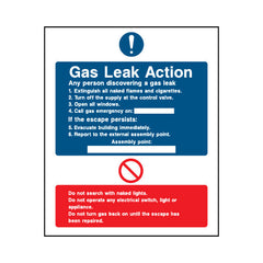 Gas Leak Action - Portrait Sign FA012 FA PT1