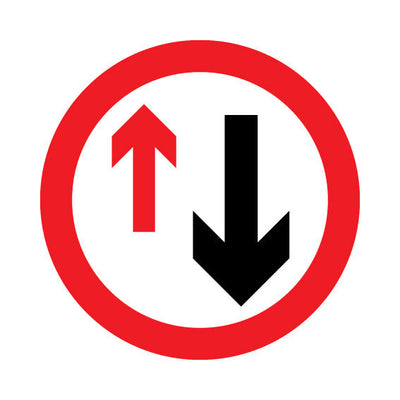Give Way To Oncoming Vehicles (traffic) - Square Sign RRTS019 RRT SQ1
