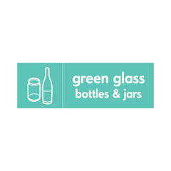 Green Glass Bottles & Jars (Icon Left) - Landscape Sign GR015 GR LN3