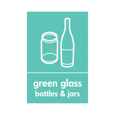 Green Glass Bottles & Jars (Icon Top) - Portrait Sign GR035 GR PT1