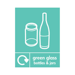 Green Glass Bottles & Jars (Icon Top & Recycling) - Portrait Sign GR034 GR PT1