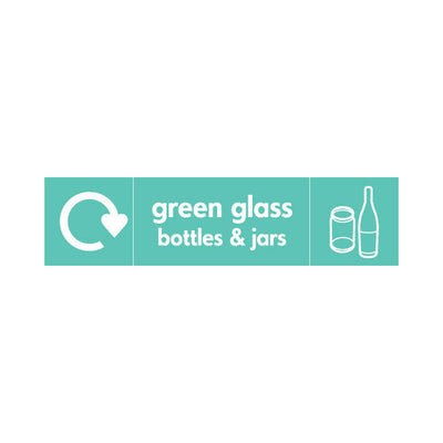 Green Glass Bottles & Jars (Icons Left And Right) - Landscape Sign GR014 GR LN3
