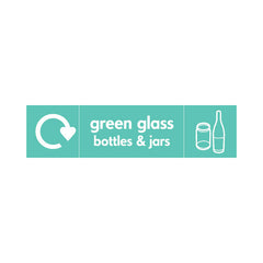 Green Glass Bottles & Jars (Icons Left And Right) - Landscape Sign GR014 GR LN3