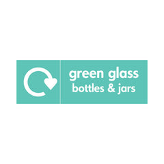 Green Glass Bottles & Jars (Recycling Left) - Landscape Sign GR013 GR LN3