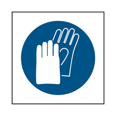 Hand Protection Must Be Worn - Gloves & Hand Protection Icon - Square Sign PPE050 PPE SQ1