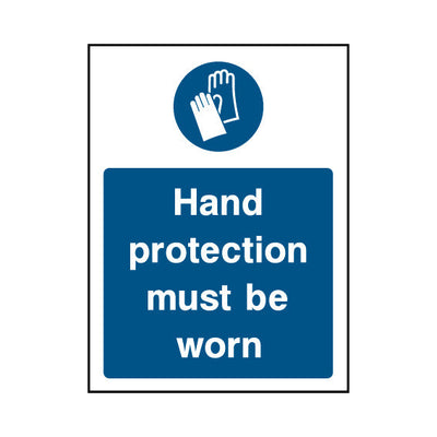 Hand Protection Must Be Worn - Portrait Sign PPE026 PPE PT1