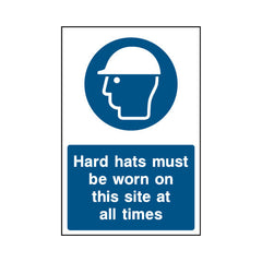 Hard Hats Must Be Worn On This Site At All Times - Portrait Sign - PT1 CN037 CN