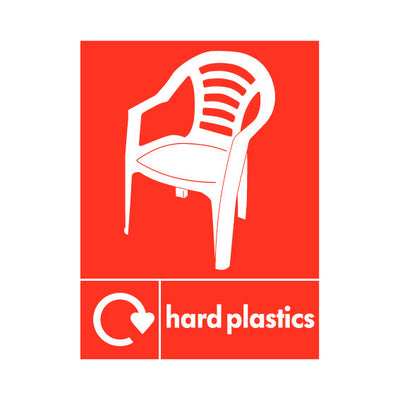 Hard Plastics Recycling & Icon - Portrait Sign PLA024 PLA PT1