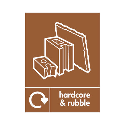 Hardcore & Rubble Recycling With Large Icon - Portrait Sign - PT1 BMR035 BMR