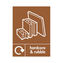Hardcore & Rubble Recycling With Large Icon - Portrait Sign - PT1 BMR035 BMR