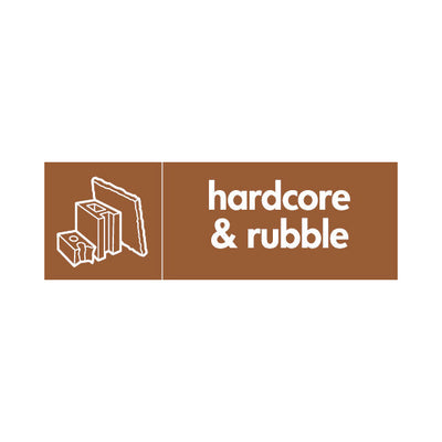 Hardcore & Rubble With Icon - Landscape Sign - LN3 BMR008 BMR