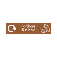 Hardcore & Rubble With Icon & Recycling Symbol - Landscape Sign - LN3 BMR015 BMR