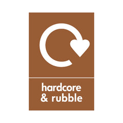 Hardcore & Rubble With Recycling Symbol - Portrait Sign - PT1 BMR022 BMR
