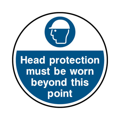 Head Protection Must Be Worn Circle - Circle Sign FG007 FG CR1