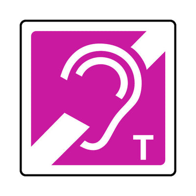 Hearing Impairment Symbol - Hearing Loop T Symbol - Square Sign DA018 DA SQ1