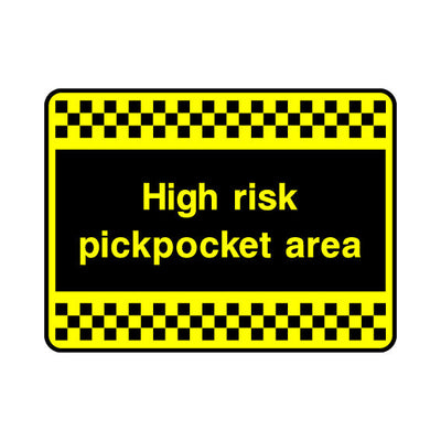 High Risk Pickpocket Area - Landscape Sign S075 SE LN1