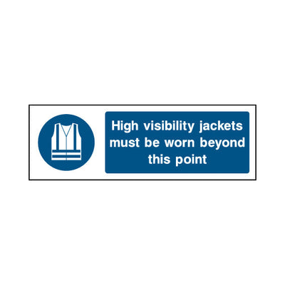 High Visibility Jackets Must Be Worn Beyond This Point - Landscape Sign PC004 PC LN3