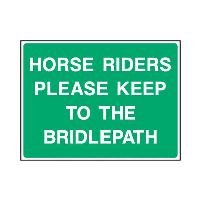 Horse Riders Please Keep To The Bridlepath - Landscape Sign - LN1 CA086 CA