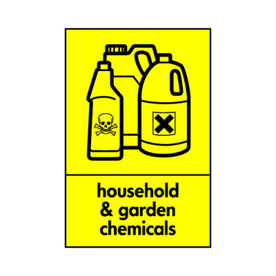 Household & Garden Chemicals (Symbol Top) - Portrait Sign HHW013 HHW PT1
