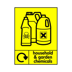 Household & Garden Chemicals (Symbol Top & Recycling) - Portrait Sign HHW014 HHW PT1