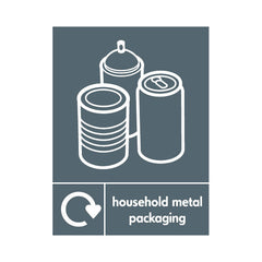 Household Metal Packaging & Icon Recycling (v1) - Portrait Sign MR056 MR PT1