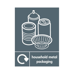 Household Metal Packaging & Icon Recycling (v2) - Portrait Sign MR057 MR PT1