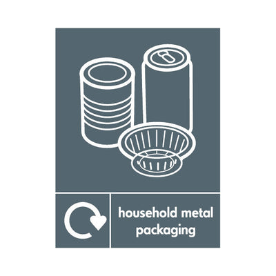 Household Metal Packaging & Icon Recycling (v3) - Portrait Sign MR058 MR PT1