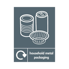 Household Metal Packaging & Icon Recycling (v3) - Portrait Sign MR058 MR PT1