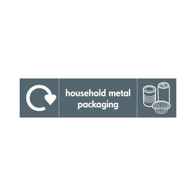Household Metal Packaging Recycling & Icon (v1) - Landscape Sign MR024 MR LN3