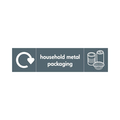 Household Metal Packaging Recycling & Icon (v1) - Landscape Sign MR024 MR LN3