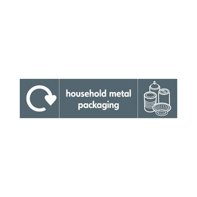 Household Metal Packaging Recycling & Icon (v2) - Landscape Sign MR025 MR LN3