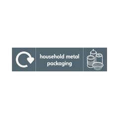 Household Metal Packaging Recycling & Icon (v2) - Landscape Sign MR025 MR LN3