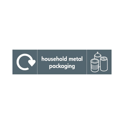 Household Metal Packaging Recycling & Icon (v3) - Landscape Sign MR026 MR LN3