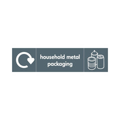 Household Metal Packaging Recycling & Icon (v3) - Landscape Sign MR026 MR LN3