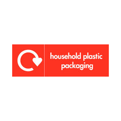 Household Plastic Packaging Recycling - Landscape Sign PLA002 PLA LN3