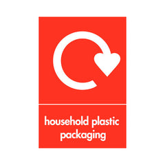 Household Plastic Packaging Recycling - Portrait Sign PLA016 PLA PT1