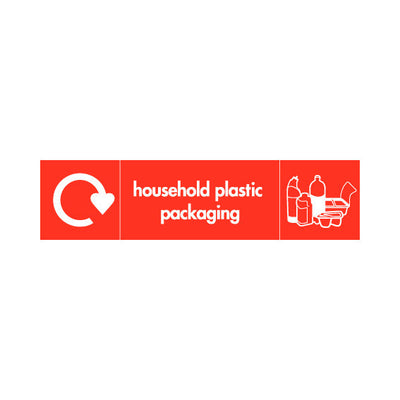 Household Plastic Packaging Recycling & Icon - Landscape Sign PLA011 PLA LN3