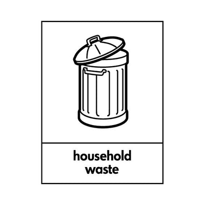 Household Waste & Icon - Portrait Sign HW004 HW PT1